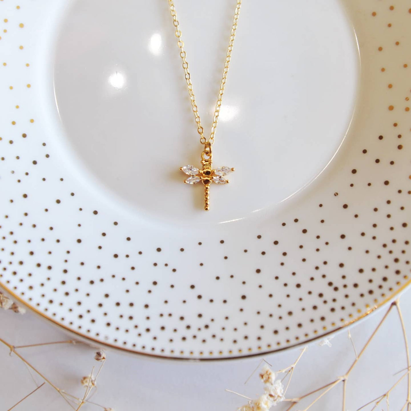 Crystal Dragonfly Necklace