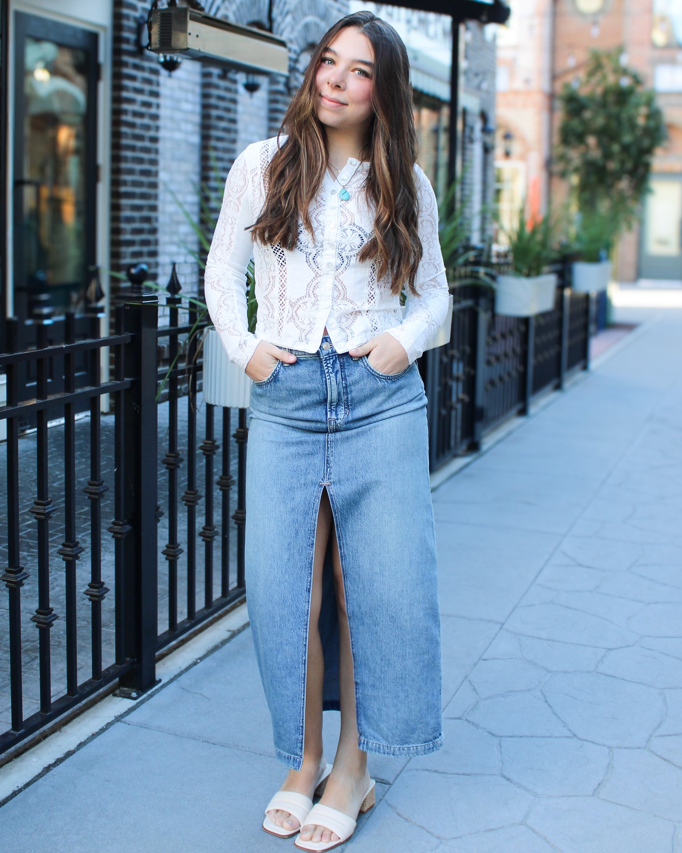 Nothing Better Denim Maxi Skirt