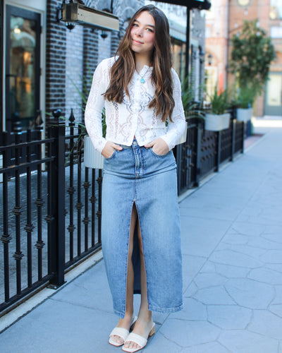 Nothing Better Denim Maxi Skirt