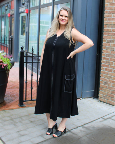Linen Cargo Maxi Dress