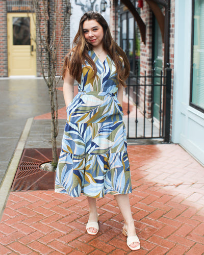 Tiered Short Sleeve Loden Dress
