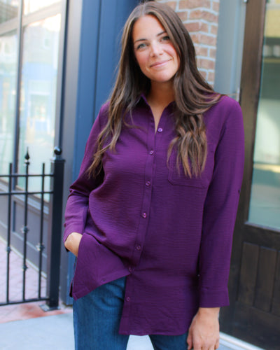 Button Up Tunic Blouse