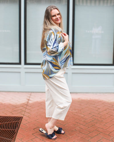 Moss Button Front Blouse