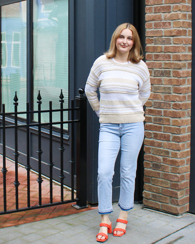 Scoop Neck Stripe Sweater