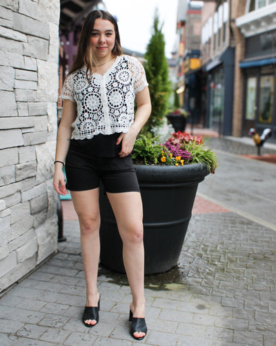 Crochet Short Sleeve Cardigan