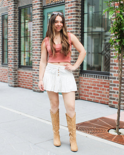 Roselle Eyelet Mini Skirt