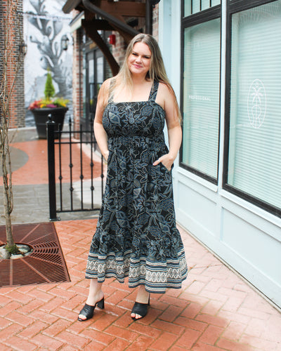 Deep Sea Smocked Top Dress
