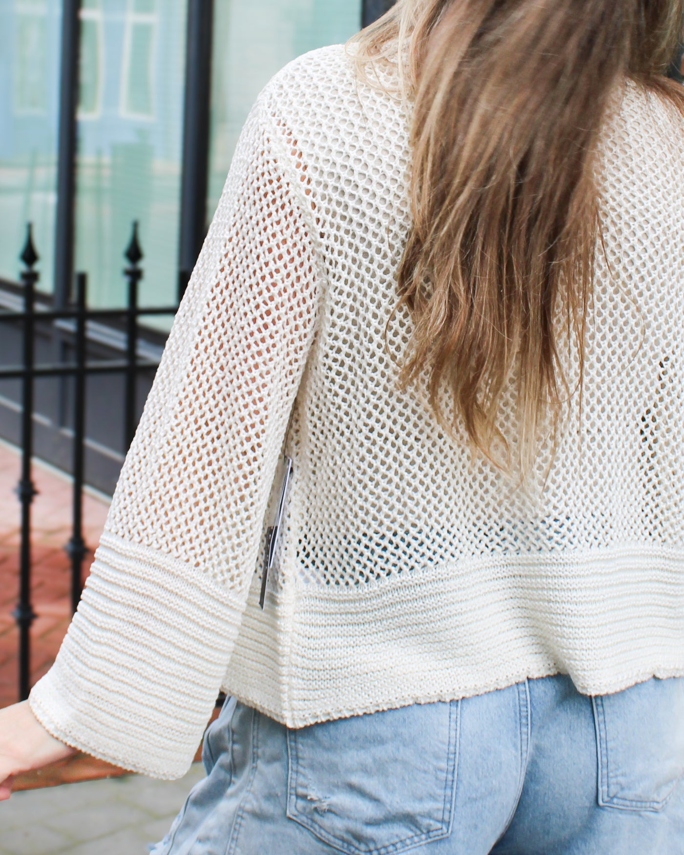 Bell Sleeve Open Stitch Cardigan