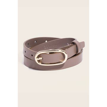 Genuine Leather Oval Buckle Belt