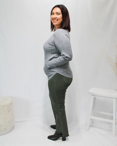 Asymmetrical Hem Bootcut Pant