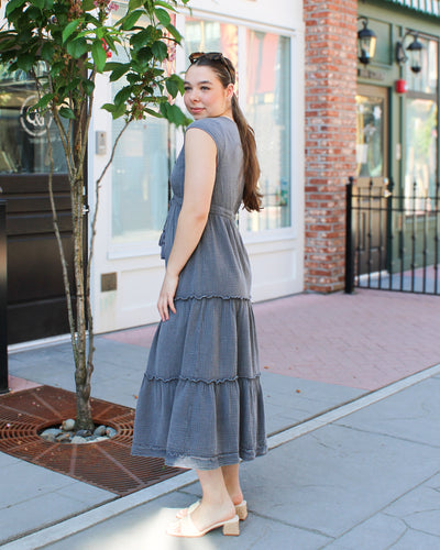 Macbeth Plunge Neckline Tiered Dress