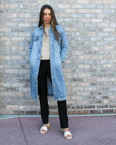 Denim Duster with Pockets