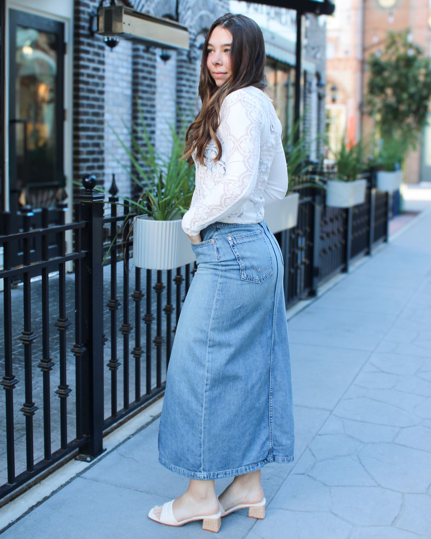 Nothing Better Denim Maxi Skirt