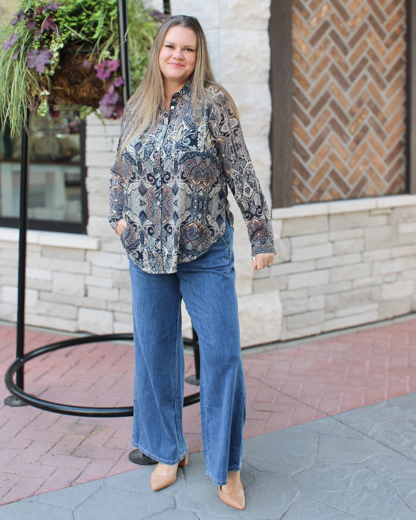 Paisley Button Up Blouse