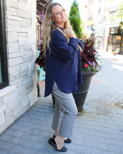 Woven Flowy Raglan shirt
