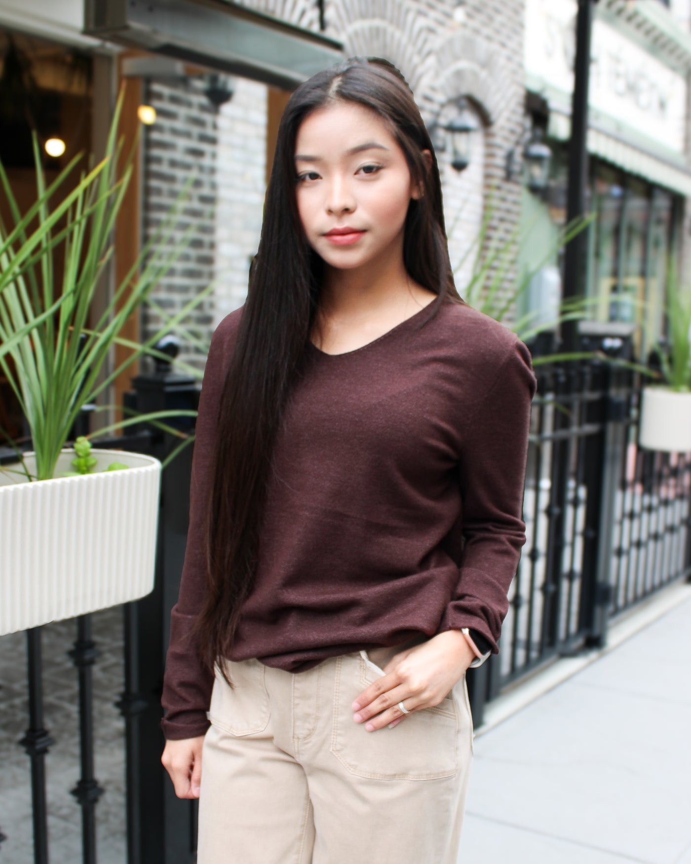 Basic Long Sleeve V-Neck Sweater
