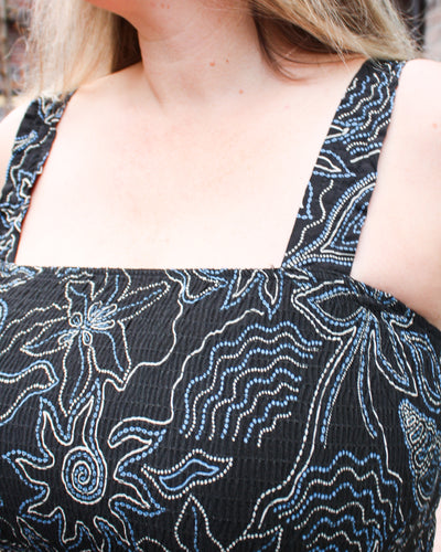 Deep Sea Smocked Top Dress