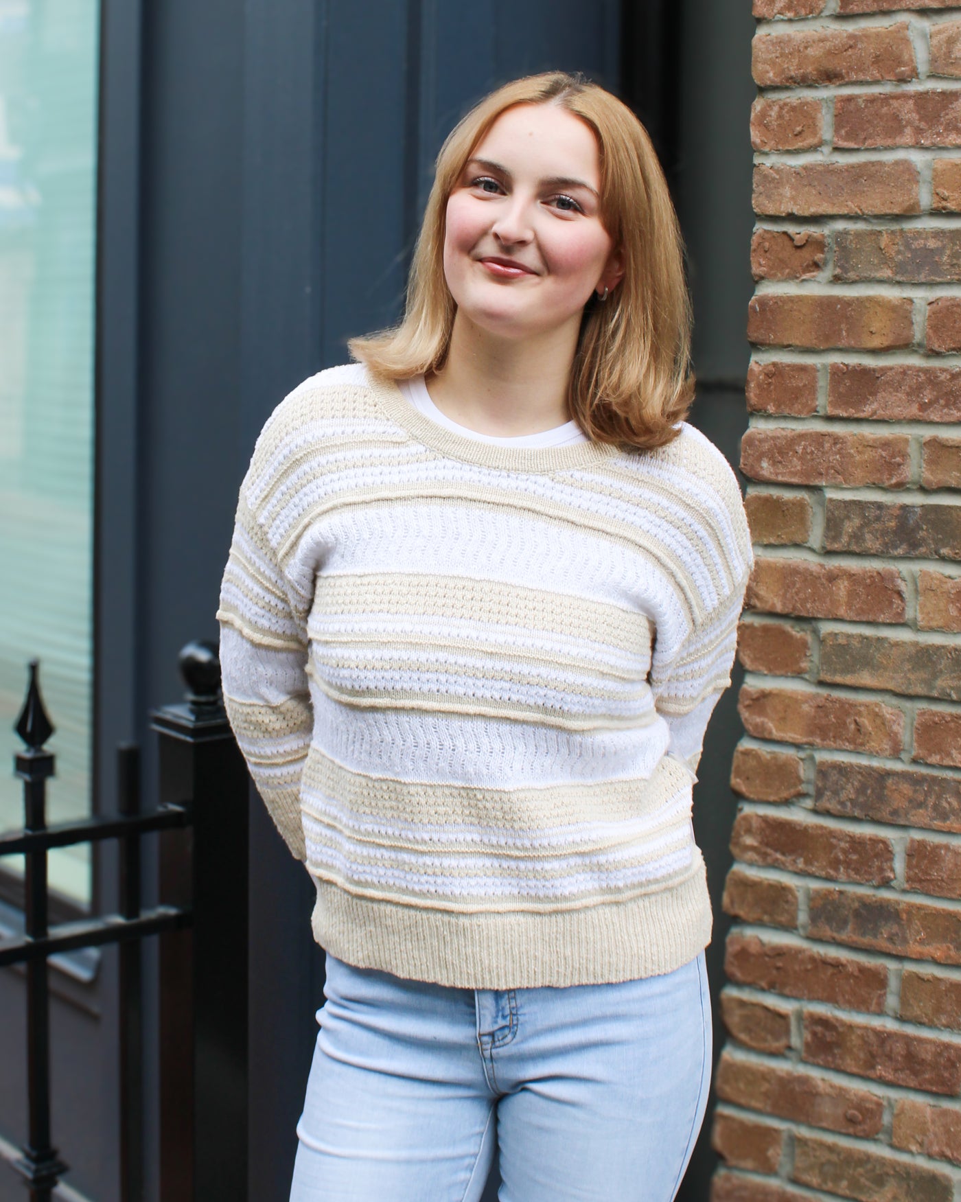 Scoop Neck Stripe Sweater