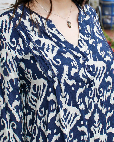 Printed Dress with Bottom Frill