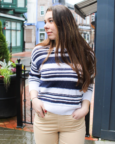 Stripe Crew Neck Sweater