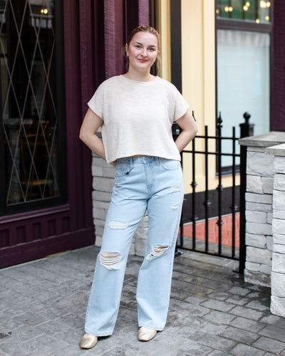 Kaia Cropped Slub Tee