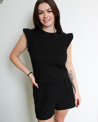 Arianne Bubble Flared Jersey Top