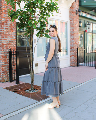 Macbeth Plunge Neckline Tiered Dress