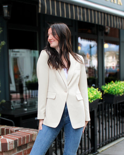 Blazer with Ruched Back