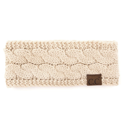 Cable Knit Fleece Lined Headwrap