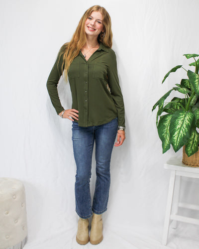 Soft Knit Button Down