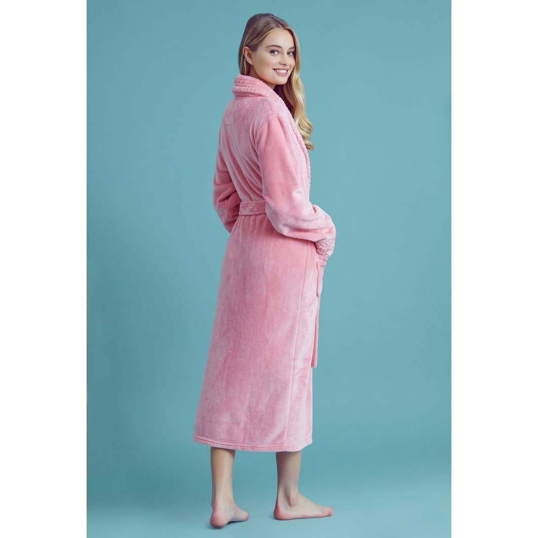 Plush Shawl Collar Bath Robe