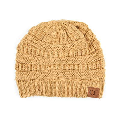 Fleece Lined CC Cable Knit Beanie
