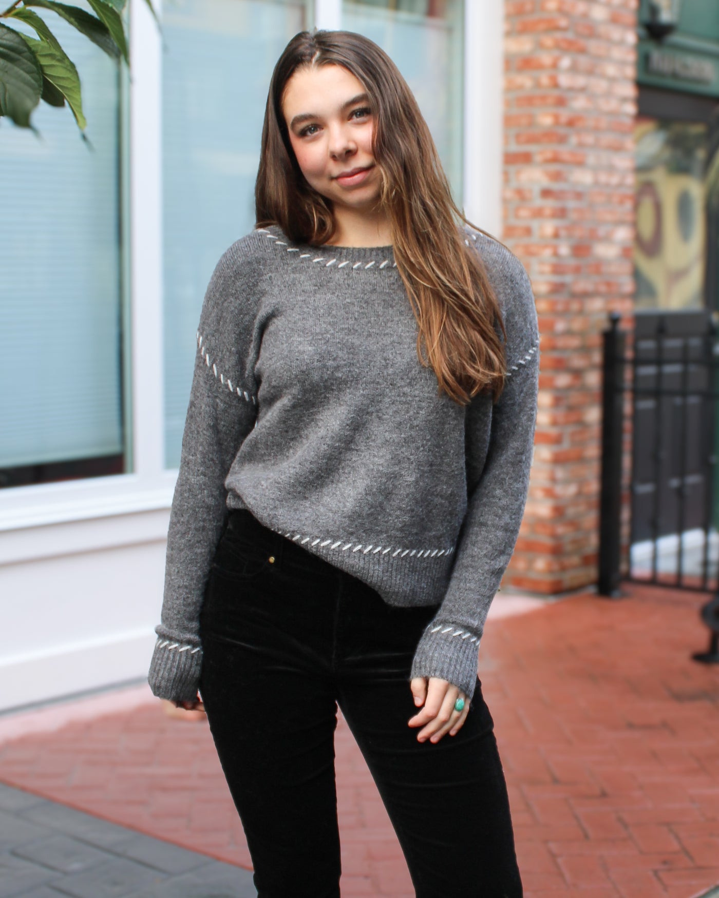 Contrast Stitch Sweater