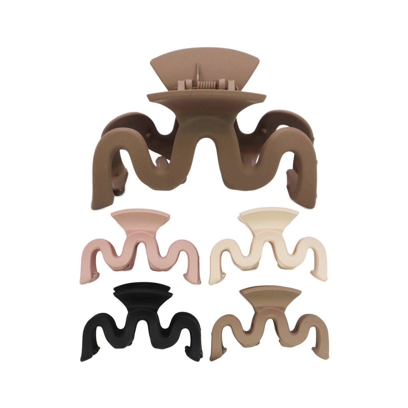Wavy Earth Tone Hair Claw