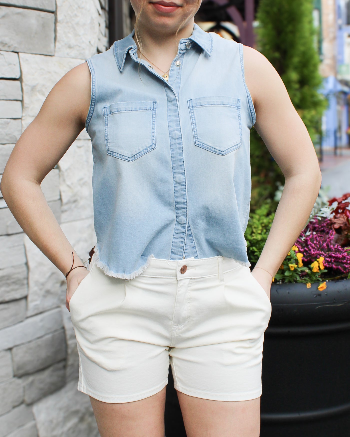 Bluetiful Sleeveless Denim Shirt
