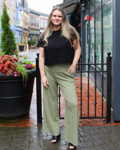 Teddy Ruched Waistband Pants
