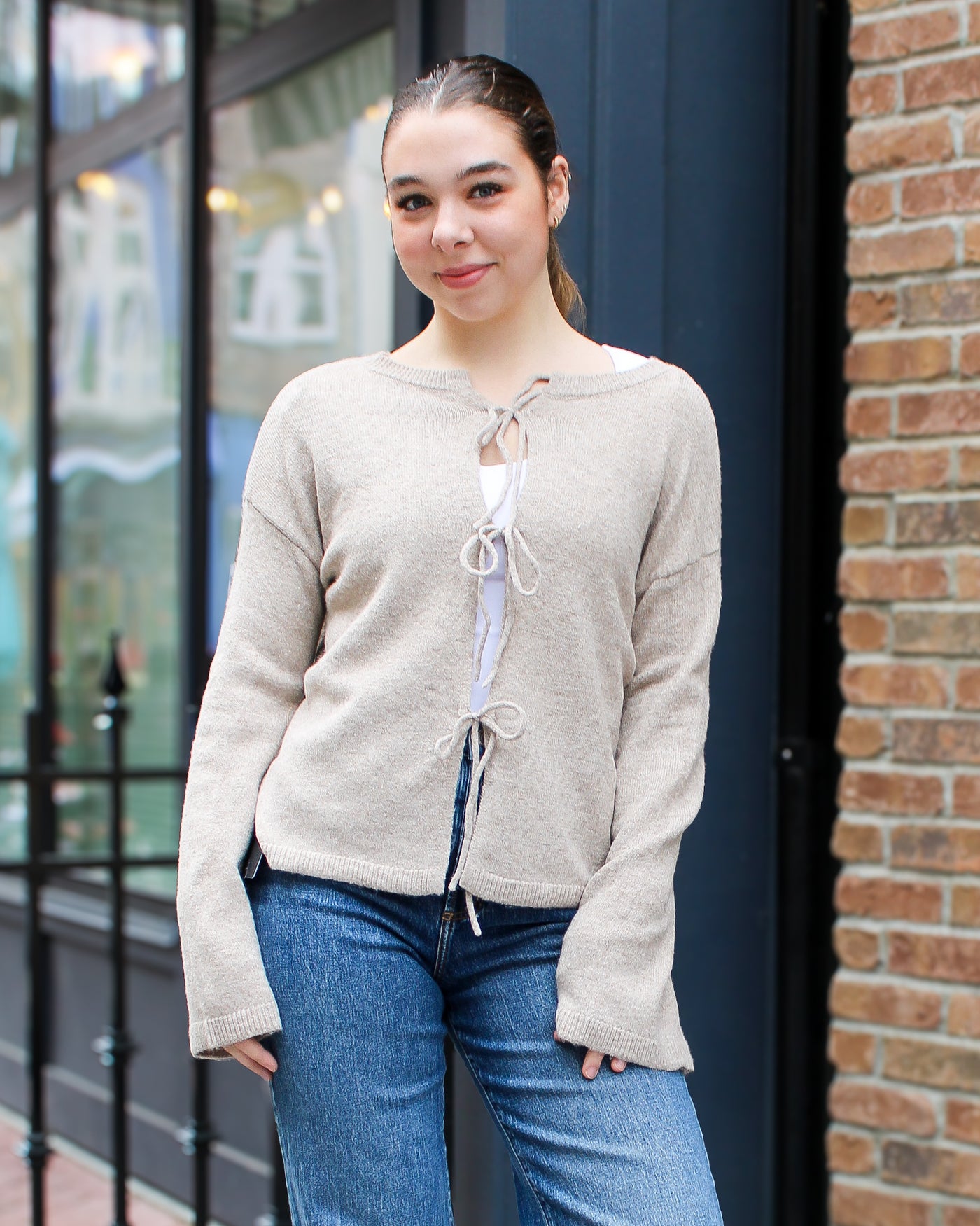 Reversible Tie Knit Sweater