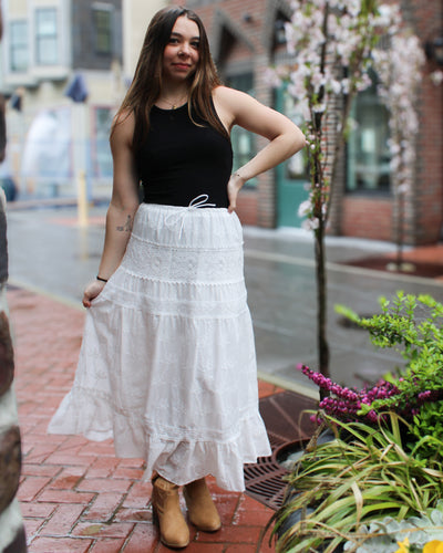 Averill Pull On Tiered Maxi Skirt