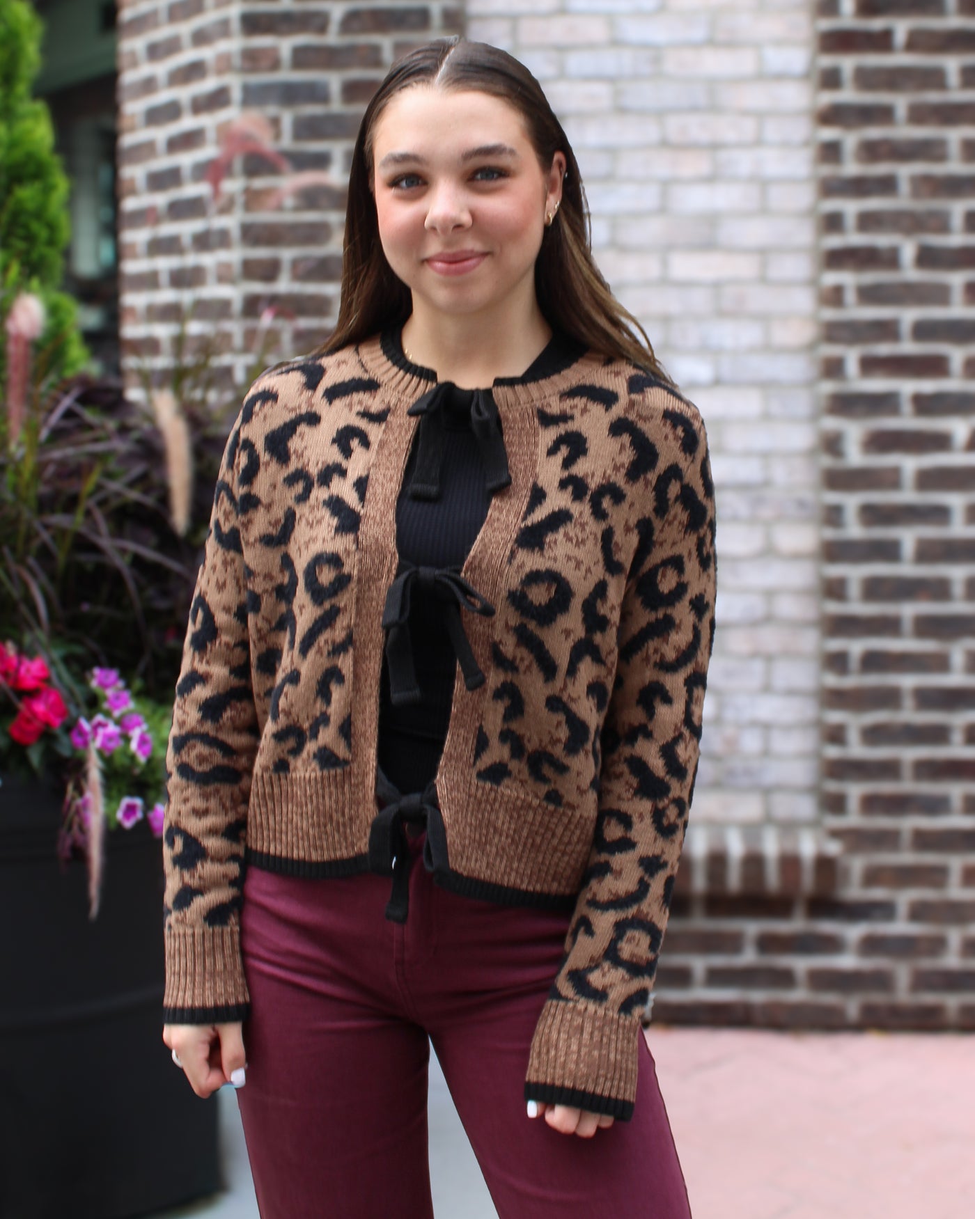 Bow Tie Leopard Cardigan