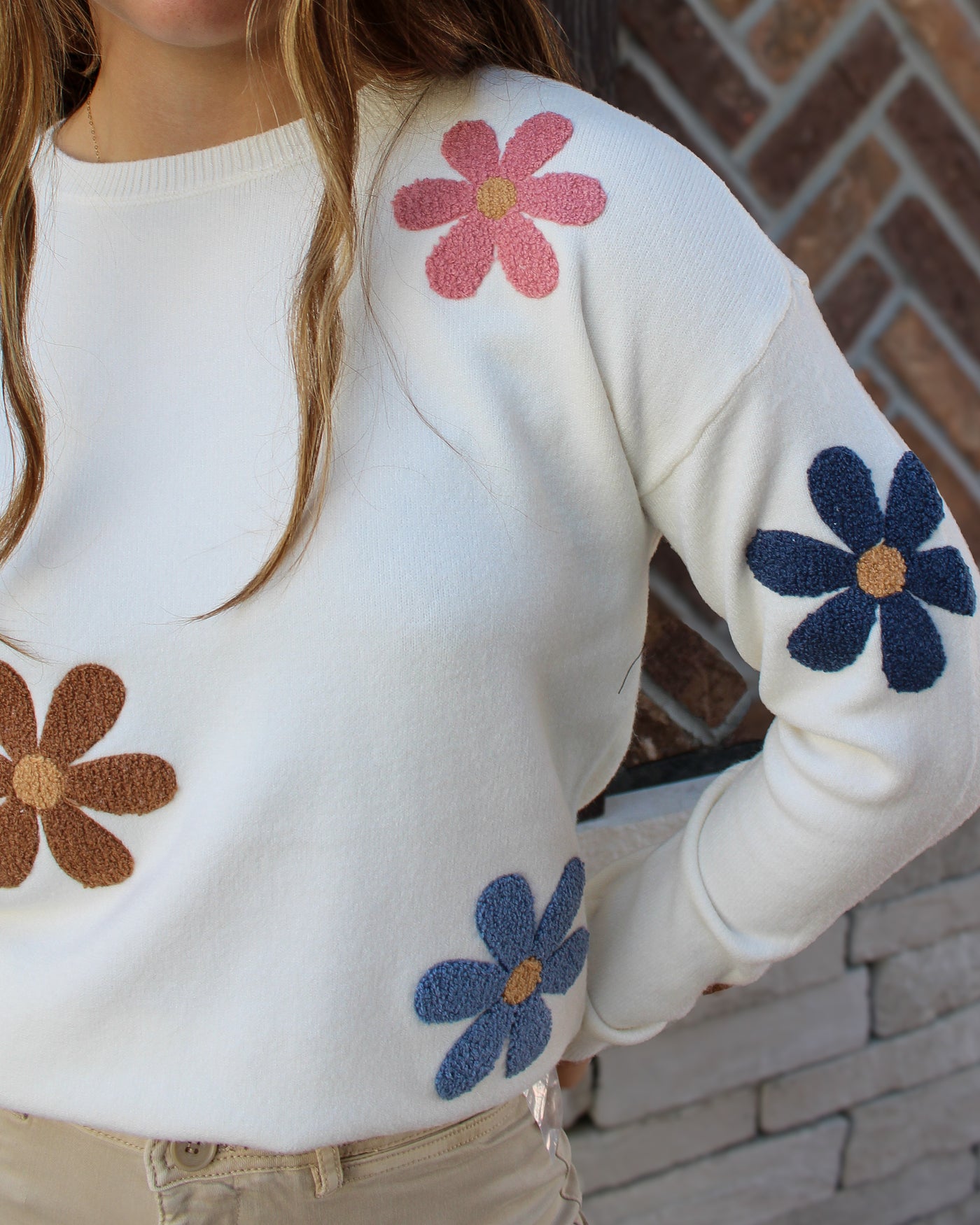 Boucle Flower Super Plush Sweater