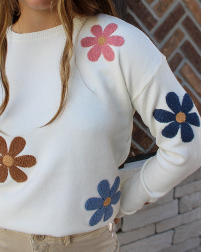 Boucle Flower Super Plush Sweater