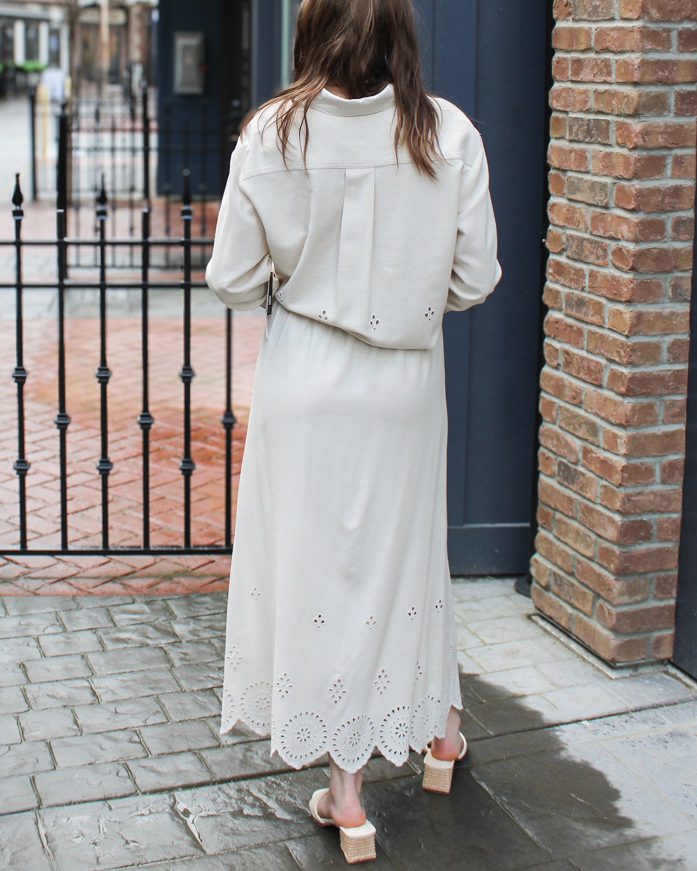 Carlie Scalloped Linen Maxi Skirt