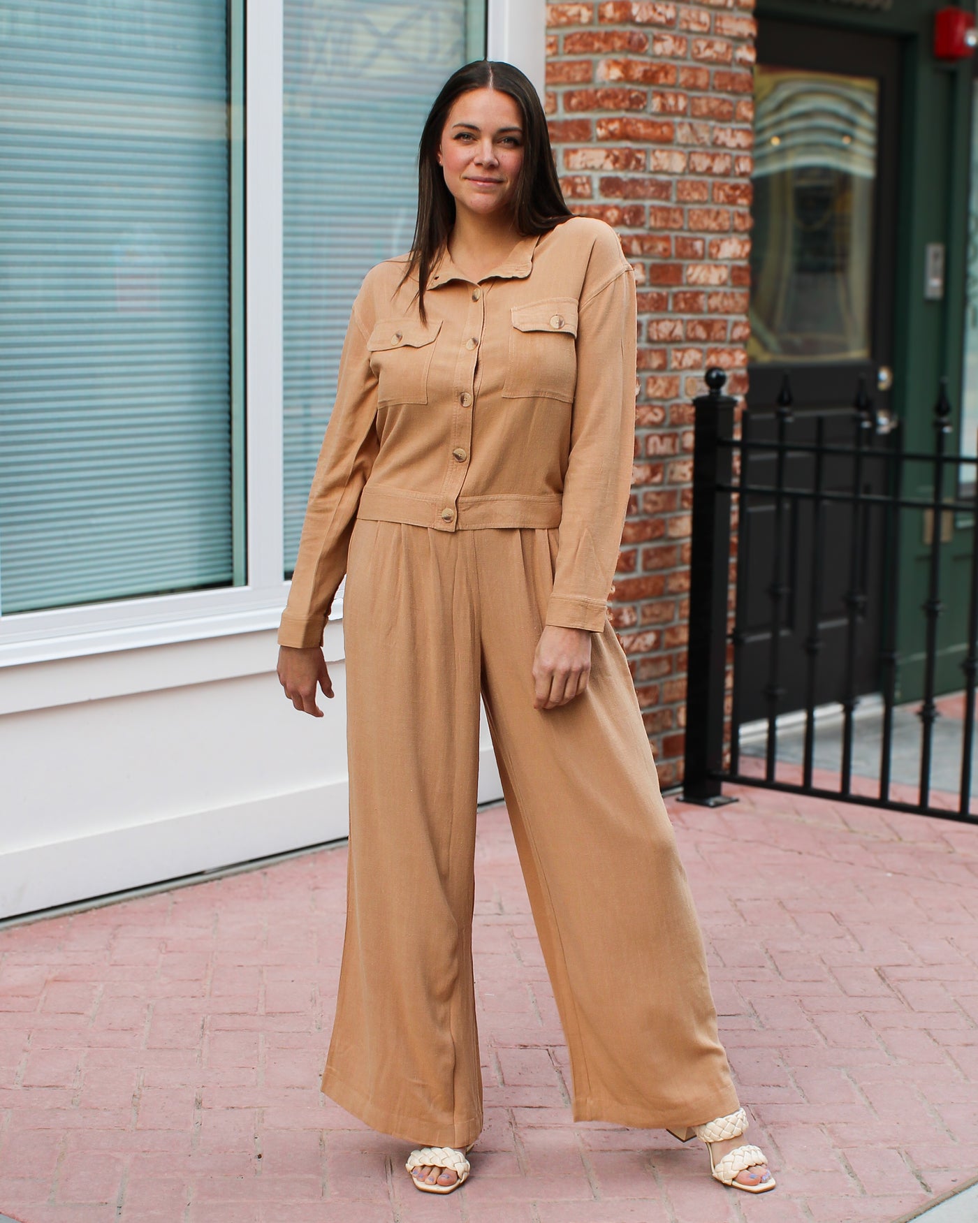 Pleated Wide Leg Pant