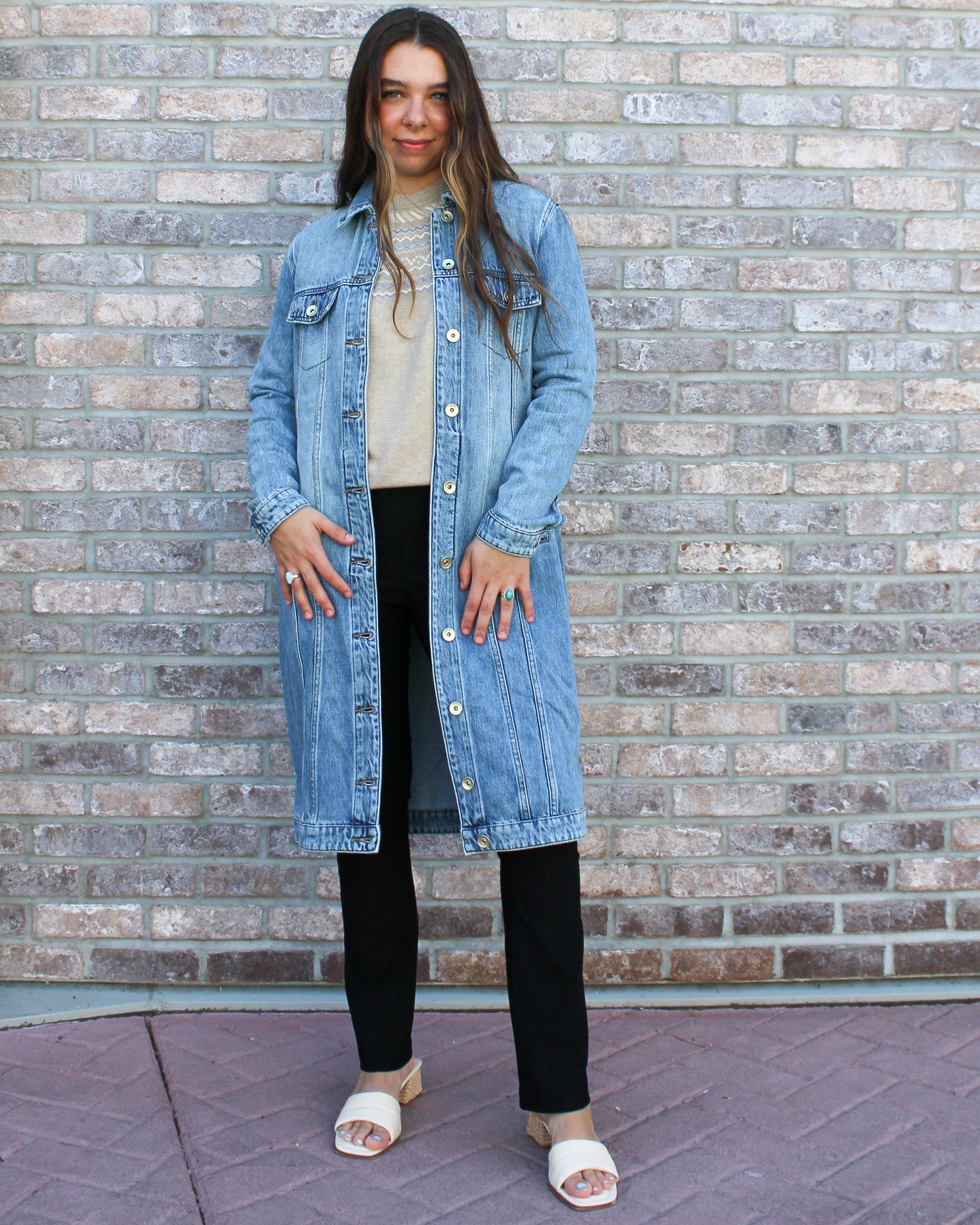 Denim Duster with Pockets