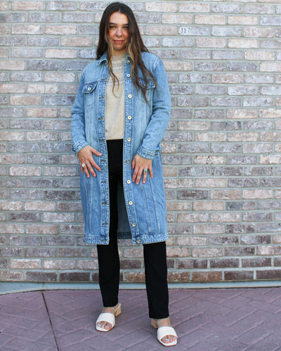 Denim Duster with Pockets