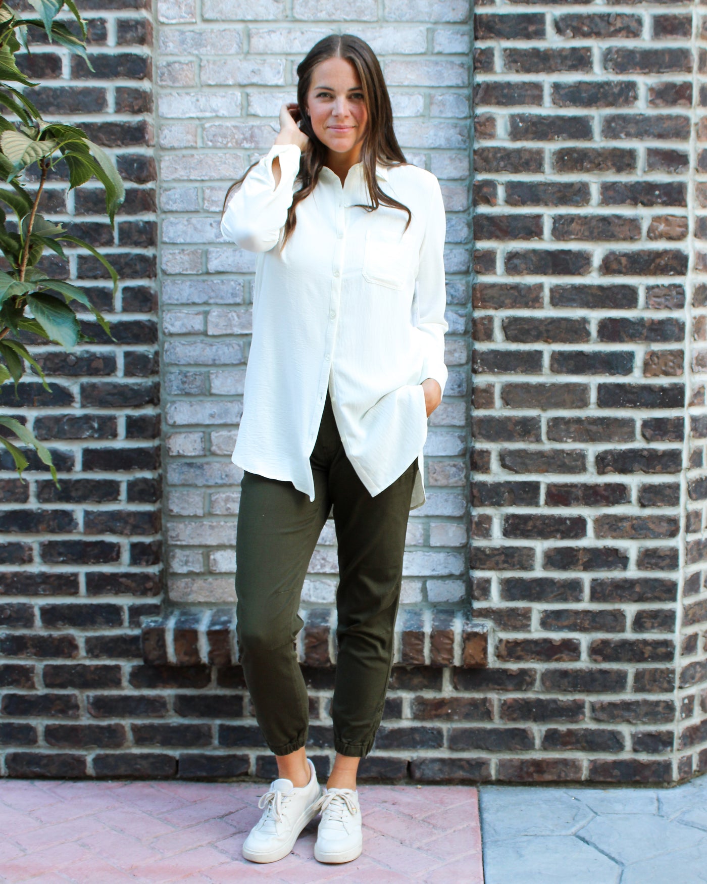 Button Up Tunic Blouse