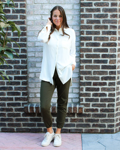 Button Up Tunic Blouse