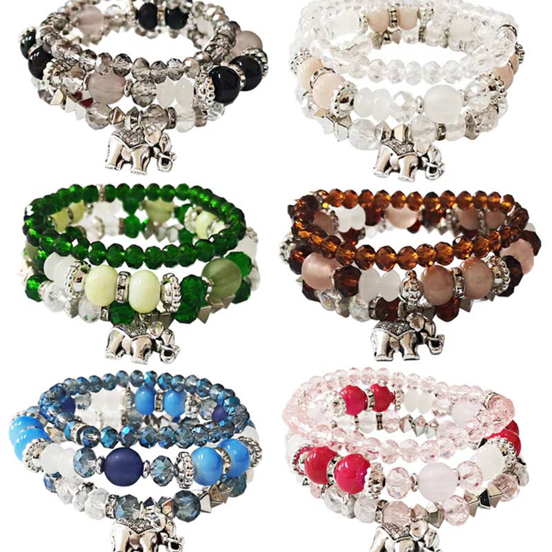 Bohemian Lucky Elephant Beaded Bracelet