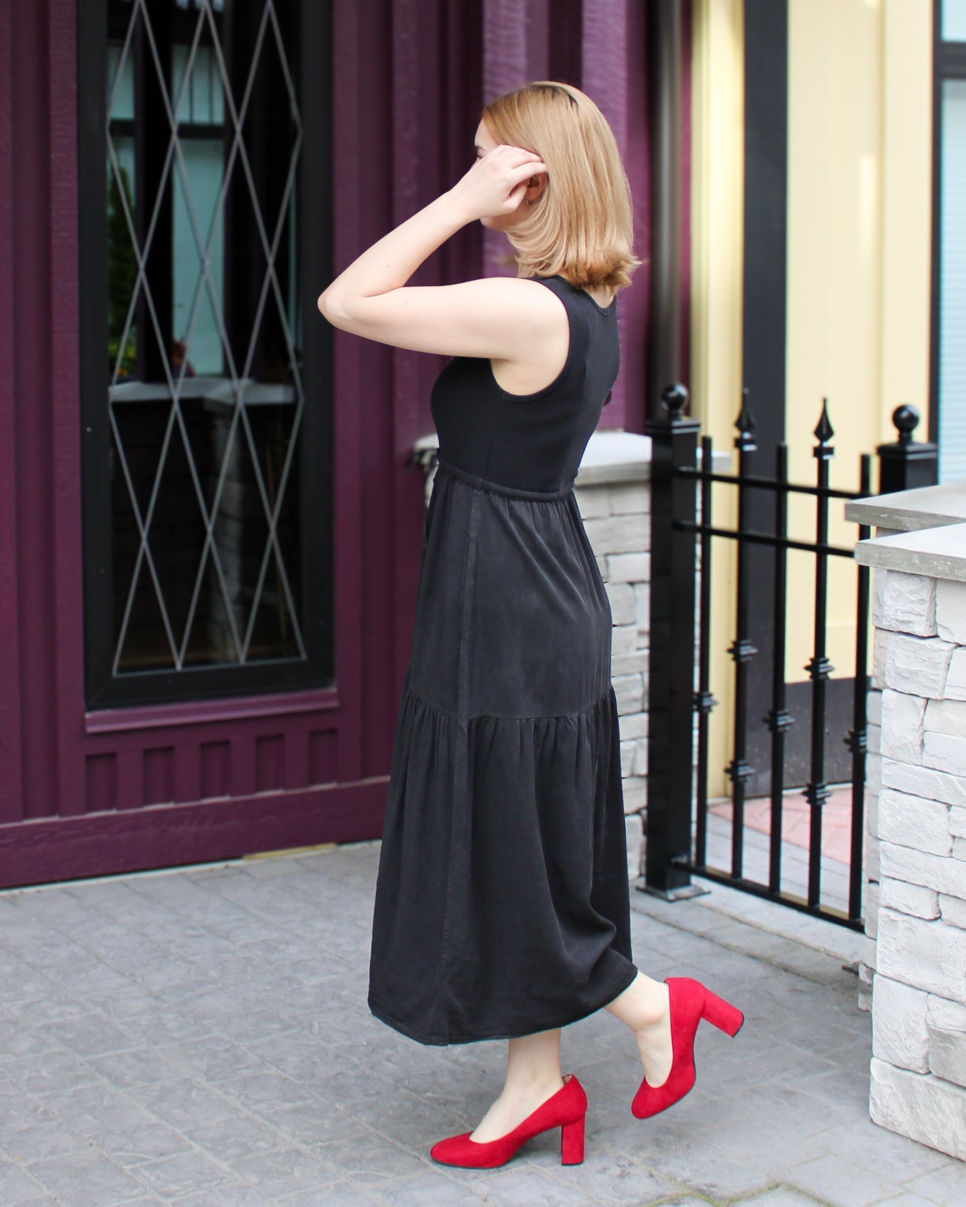 Mixed Media Midi Dress