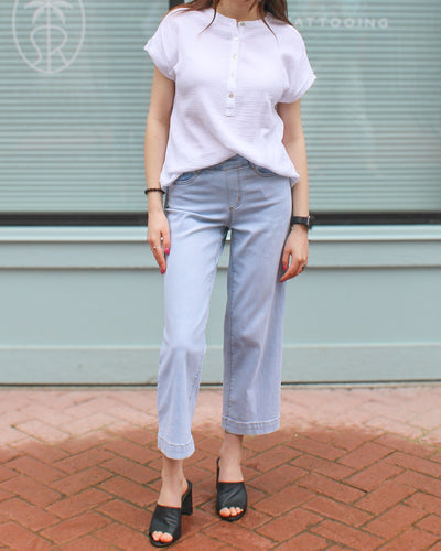 Cotton Gauze Cap Sleeve Blouse